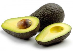 Avocado on white