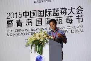 图片：李亚东教授在2015中国国际蓝莓大会上